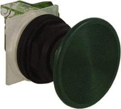Schneider Electric - 30mm Mount Hole, Extended Straight, Pushbutton Switch with Contact Block - Green Pushbutton, Momentary (MO) - Americas Industrial Supply