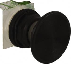Schneider Electric - 30mm Mount Hole, Extended Straight, Pushbutton Switch with Contact Block - Black Pushbutton, Momentary (MO) - Americas Industrial Supply