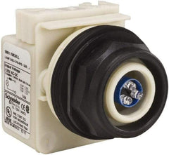 Schneider Electric - 120 V Blue Lens LED Pilot Light - Round Lens, Screw Clamp Connector, 54mm OAL x 42mm Wide, Vibration Resistant - Americas Industrial Supply