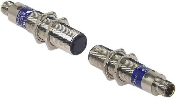 Telemecanique Sensors - 1/2-20 UNF Connector, 15m Nominal Distance, Shock and Vibration Resistant, Through Beam Photoelectric Sensor - 24 to 240 VAC/VDC, 25 Hz, Brass, 95mm Long x 18mm Wide x 7 Inch High - Americas Industrial Supply