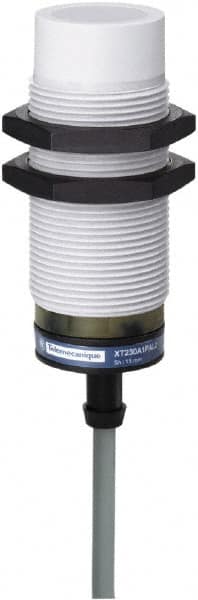 Telemecanique Sensors - 15mm Detection, Cylinder, Capacitive Proximity Sensor - IP67, 24 to 240 VAC, M30x1.5 Thread, 74-1/2mm Long - Americas Industrial Supply