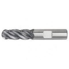 1/8x1/8x1/2x2 Ball Nose 4FL Carbide End Mill-Round Shank-AlTiN - Americas Industrial Supply