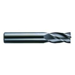 3/8 Dia. x 6 Overall Length 4-Flute Square End Solid Carbide SE End Mill-Round Shank-Center Cut-TiN - Americas Industrial Supply
