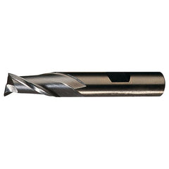 ‎15/32″ × 1/2″ × 13/16″ × 3-1/4″ RHS / RHC HSS-CO 8% (M42) Cobalt Single-End 2-Flute Center Cutting Finishing End Mill - TiCN - Exact Industrial Supply