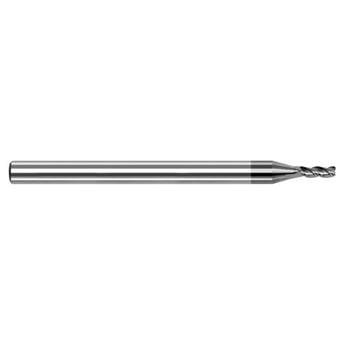 Variable Helix End Mills for Aluminum Alloys - 0.1875″ (3/16″) Cutter Diameter × 0.0050″ Radius × 0.5620″ (9/16″) Length of Cut Carbide Corner Radius End Mill for Aluminum Alloys, 3 Flutes, Amorphous Diamond Coated - Exact Industrial Supply