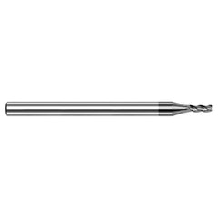 Variable Helix End Mills for Aluminum Alloys - 0.1875″ (3/16″) Cutter Diameter × 0.0050″ Radius × 0.5620″ (9/16″) Length of Cut Carbide Corner Radius End Mill for Aluminum Alloys, 3 Flutes, Amorphous Diamond Coated - Exact Industrial Supply