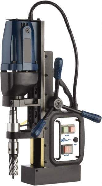 Cleveland Steel Tool - 1/2" Chuck, 2" Travel, Portable Magnetic Drill Press - 570 RPM, 10 Amps, 1.5 hp, 1200 Watts - Americas Industrial Supply