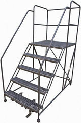 Cotterman - 86" 5 Step Rolling Work Platform - Rolling Work Platform, 800 Lb Capacity, 50" Platform Height, 40" Base Width x 82" Base Depth, Serrated Steel - Americas Industrial Supply