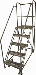 Cotterman - 86" 5 Step Rolling Work Platform - Rolling Work Platform, 800 Lb Capacity, 50" Platform Height, 28" Base Width x 70" Base Depth, Serrated Steel - Americas Industrial Supply