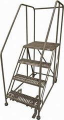 Cotterman - 70" 4 Step Rolling Work Platform - Rolling Work Platform, 800 Lb Capacity, 40" Platform Height, 28" Base Width x 62" Base Depth, Serrated Steel - Americas Industrial Supply