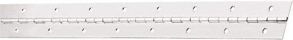 National Mfg. - 30" Long x 1-1/2" Wide, Stainless Steel Stainless Steel Coating Continuous Hinge - 0.042" Thick with Holes - Americas Industrial Supply