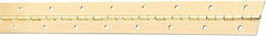 National Mfg. - 48" Long x 1-1/2" Wide, Steel Brass Finish Continuous Hinge - 0.042" Thick with Holes - Americas Industrial Supply