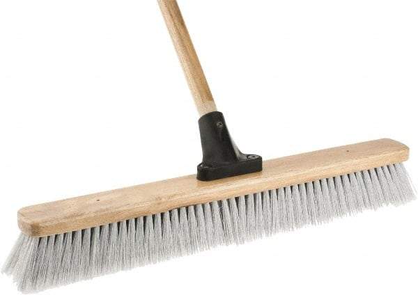 Harper Brush - 24" Fine Particle Synthetic Push Broom - 2-7/8" Bristle Length, Wood Block, Bolt-On Handle Connection, Handle Included - Americas Industrial Supply