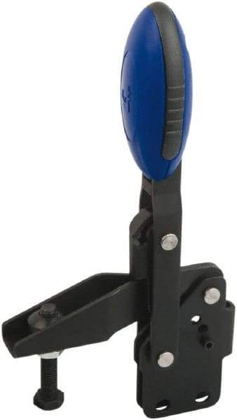 KIPP - Vertical Handle, Manual Hold Down Toggle Clamp - U-Bar, Straight Base, Nitride/Oxide Finish, Steel - Americas Industrial Supply