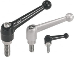 KIPP - M6, Zinc Threaded Stud Adjustable Clamping Handle - 46mm OAL, 35.5mm High - Americas Industrial Supply