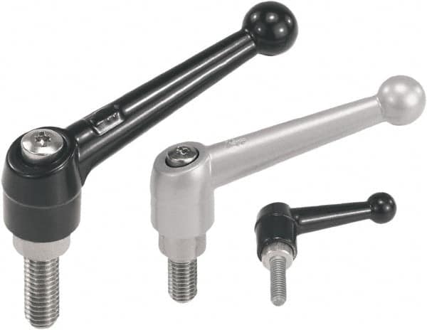 KIPP - 5/8-11, Zinc Threaded Stud Adjustable Clamping Handle - 126mm OAL, 84mm High - Americas Industrial Supply