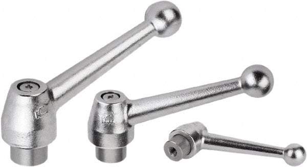 KIPP - 1/2-13, Steel Threaded Hole Adjustable Clamping Handle - 97mm OAL, 54mm High - Americas Industrial Supply