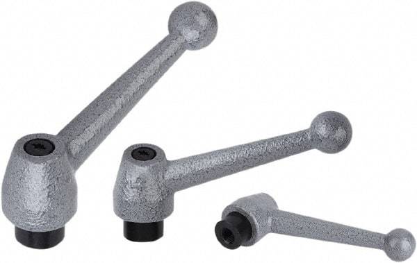 KIPP - 1/2-13, Stainless Steel Threaded Hole Adjustable Clamping Handle - 97mm OAL, 54mm High - Americas Industrial Supply