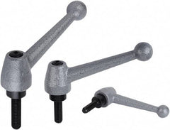 KIPP - 1/2-13, Stainless Steel Threaded Stud Adjustable Clamping Handle - 1.9685" Thread Length, Metallic Handle with Threaded Stud - Americas Industrial Supply