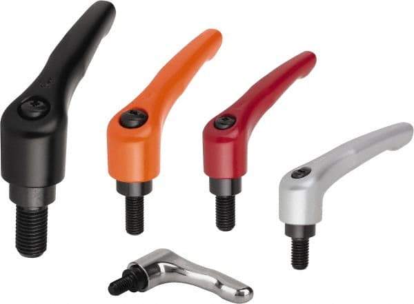 KIPP - 3/8-16, Zinc Threaded Stud Adjustable Clamping Handle - 91mm OAL, 58.5mm High - Americas Industrial Supply