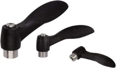 KIPP - M6, Fiberglass Reinforced Plastic & Thermoplastic SEBS Threaded Hole Adjustable Clamping Handle - 74.4mm OAL, 45.2mm High - Americas Industrial Supply