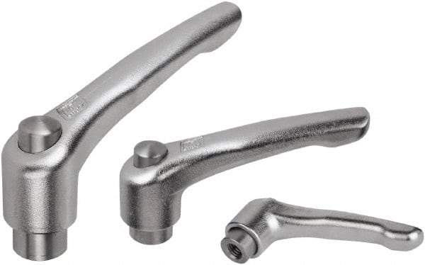 KIPP - M10, Stainless Steel Threaded Hole Adjustable Clamping Handle - 91mm OAL, 58.5mm High - Americas Industrial Supply