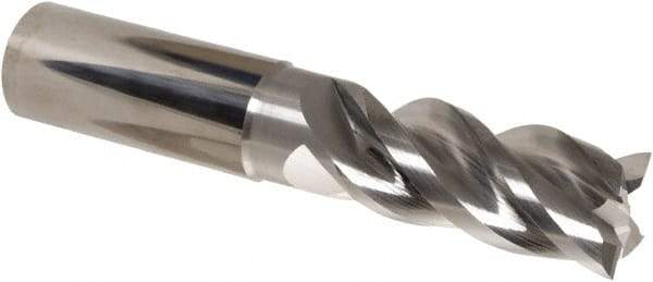 Iscar - 4 Flute Solid Carbide Roughing & Finishing Corner Radius End Mill - Uncoated, Straight Shank, 39° Helix, Non-Centercutting, Regular Length - Americas Industrial Supply