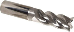 Iscar - 4 Flute Solid Carbide Roughing & Finishing Corner Radius End Mill - Uncoated, Straight Shank, 39° Helix, Non-Centercutting, Regular Length - Americas Industrial Supply