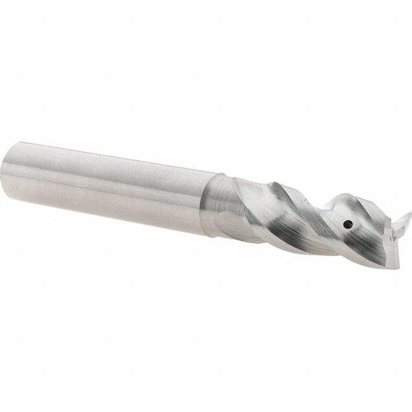Iscar - 3 Flute Solid Carbide Roughing & Finishing Corner Radius End Mill - Uncoated, Straight Shank, 39° Helix, Non-Centercutting, Regular Length - Americas Industrial Supply