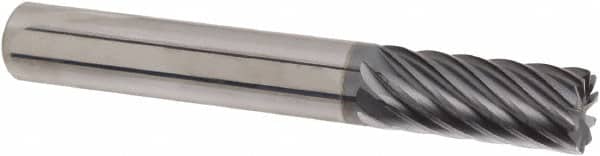 Iscar - 10 Flute Solid Carbide Roughing & Finishing Corner Chamfer End Mill - TiAlN Finish, Straight Shank, 35° Helix, Non-Centercutting, Regular Length - Americas Industrial Supply