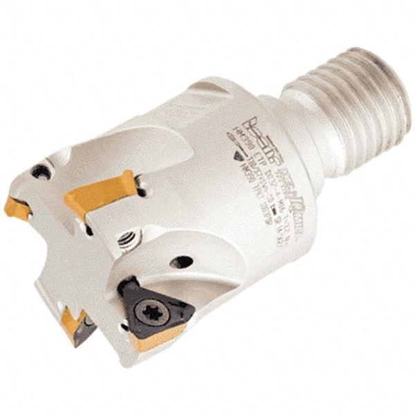 Iscar - 32mm Cut Diam, 8mm Max Depth of Cut, 60mm OAL, Indexable Square Shoulder Helical End Mill - HM390 TPKT 100304PDR, HM390 TPKT 1003PDR Inserts, M16 Modular Connection, 90° Lead Angle, Through Coolant - Americas Industrial Supply