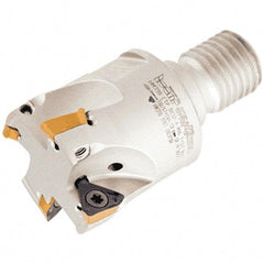 Iscar - 32mm Cut Diam, 8mm Max Depth of Cut, 60mm OAL, Indexable Square Shoulder Helical End Mill - HM390 TPKT 100304PDR, HM390 TPKT 1003PDR Inserts, M16 Modular Connection, 90° Lead Angle, Through Coolant - Americas Industrial Supply