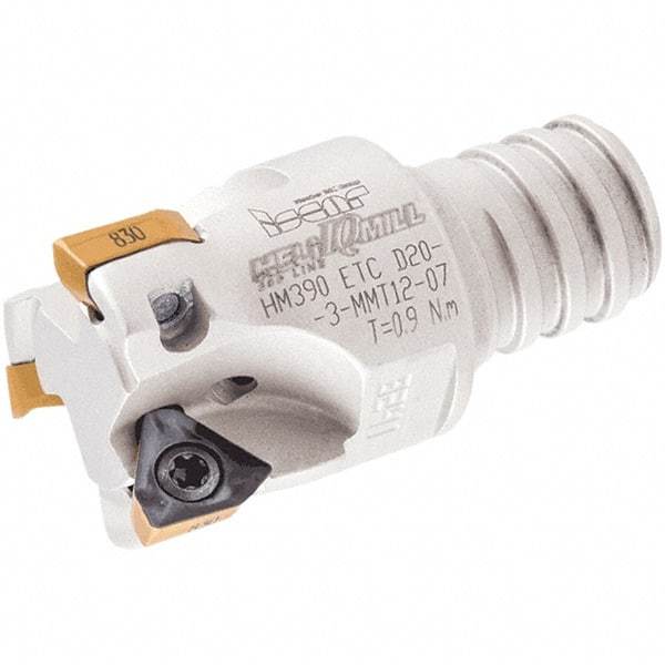 Iscar - 1" Cut Diam, 0.315" Max Depth of Cut, 1.77" OAL, Indexable Square Shoulder Helical End Mill - HM390 TPKT 100304PDR, HM390 TPKT 1003PDR Inserts, T15 Modular Connection, 90° Lead Angle, Series Multimaster - Americas Industrial Supply