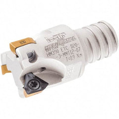 Iscar - 1" Cut Diam, 0.315" Max Depth of Cut, 1.77" OAL, Indexable Square Shoulder Helical End Mill - HM390 TPKT 100304PDR, HM390 TPKT 1003PDR Inserts, T15 Modular Connection, 90° Lead Angle, Series Multimaster - Americas Industrial Supply