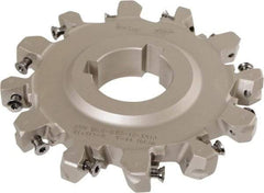 Iscar - Arbor Hole Connection, 0.62" Cutting Width, 1.3" Depth of Cut, 5" Cutter Diam, 1-1/2" Hole Diam, 6 Tooth Indexable Slotting Cutter - SDN-XN13 Toolholder, XNMU 13 Insert, Neutral Cutting Direction - Americas Industrial Supply