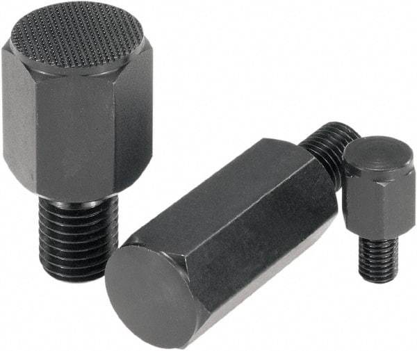 KIPP - 4.2913" OAL, 3.1496" Head Height, 1.2598" OD, Tempered Steel, Threaded Rest Button - Black Oxide Coating, M20 Thread - Americas Industrial Supply