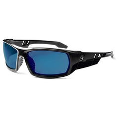 Odin Blue Mirror Lens Black Safety Glasses - Americas Industrial Supply
