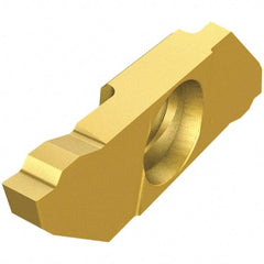 Iscar - SCIL22100 IC1008 Grade, 0.0394" Cutting Width, Carbide Cutoff Insert - 16° Right Hand Lead Angle, TiAlN/TiN Coated, Single End - Americas Industrial Supply