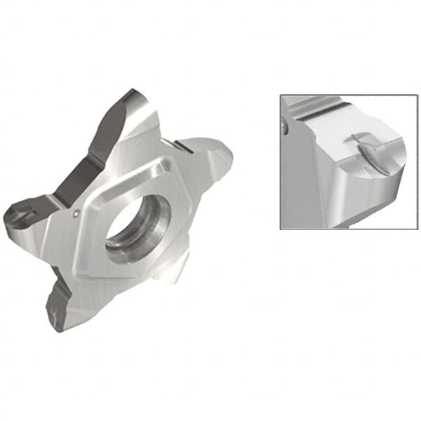 Iscar - PENTA24N318 J IC908 Grade, 0.1252" Cutting Width, Carbide Cutoff Insert - Neutral Lead Angle, 0.0626" Cnr Rad, TiN/TiAlN Coated - Americas Industrial Supply