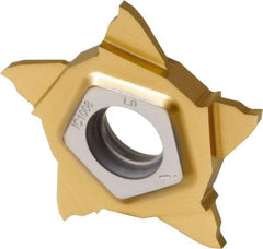 Iscar - PENTA24N100 P IC1008 Grade, 0.0394" Cutting Width, Carbide Cutoff Insert - Neutral Lead Angle, 0.002" Cnr Rad, TiAlN/TiN Coated - Americas Industrial Supply