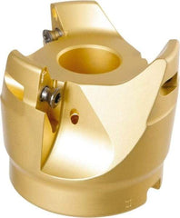 Iscar - 3 Inserts, 2-1/2" Cut Diam, 1" Arbor Diam, 0.394" Max Depth of Cut, Indexable Square-Shoulder Face Mill - 2-1/4" High, HSM90S APCR 1405.. Insert Compatibility, Through Coolant, Series Helialu - Americas Industrial Supply