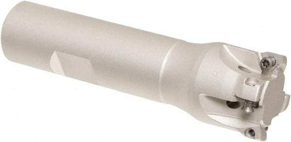 Iscar - 1" Cut Diam, 0.2" Max Depth of Cut, 3/4" Shank Diam, 3-1/2" OAL, Indexable Square Shoulder Helical End Mill - HM390 TCKT 0703PCTR Inserts, Weldon Shank, 90° Lead Angle, Through Coolant, Series HeliIQMill - Americas Industrial Supply