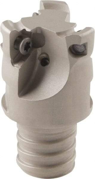 Iscar - 20mm Cut Diam, 5mm Max Depth of Cut, 33.8mm OAL, Indexable Square Shoulder Helical End Mill - HM390 TCKT 0703PCTR Inserts, T12 Modular Connection, 90° Lead Angle, Through Coolant - Americas Industrial Supply