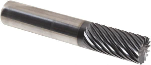 Iscar - 16 Flute Solid Carbide Roughing & Finishing Corner Chamfer End Mill - TiAlN Finish, Straight Shank, 35° Helix, Non-Centercutting, Regular Length - Americas Industrial Supply