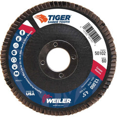 ‎4-1/2″ Saber Tooth Ceramic Abrasive Flap Disc, Angled, Phenolic Backing, 60C, 7/8″ Arbor Hole - Americas Industrial Supply