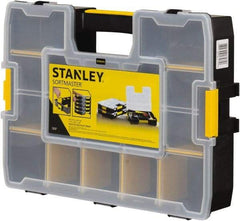 Stanley - 17 Compartment Tool Organizer - 12-63/64" Wide x 13-11/16" Deep x 3-7/16" High, Plastic, Black/Yellow - Americas Industrial Supply