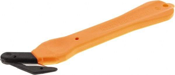 Klever Innovations - Hook Blade Safety Cutter - Black & Orange Plastic Handle, 1 Blade Included - Americas Industrial Supply