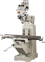 Enco - 10" Table Width x 54" Table Length, Variable Speed Pulley Control, 3 Phase Knee Milling Machine - R8 Spindle Taper, 3 hp - Americas Industrial Supply