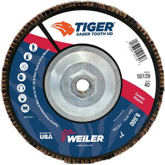 7″ Saber Tooth High Density Ceramic Abrasive, 40C, 5/8″-11 UNC Nut - Americas Industrial Supply