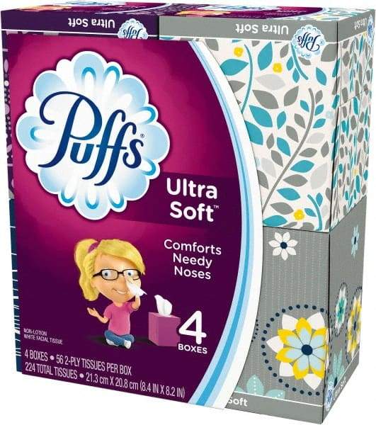 Puffs - Decorative Box of White Facial Tissues - 2 Ply - Americas Industrial Supply